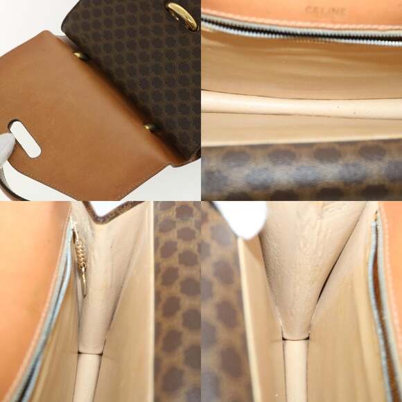 CELINE Macadam Canvas Hand Bag Pvc Leather Brown - Picture 13 of 13